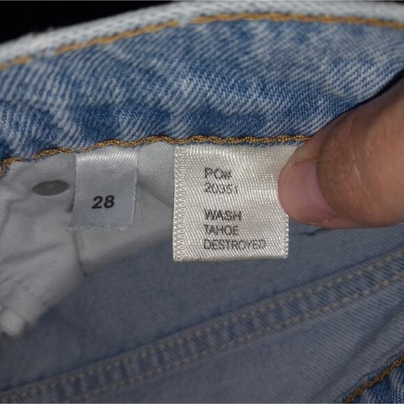 Reformation "Julia" Straight Leg Rigid Jeans in Tahoe Destroyed Size 28 - Picture 3 of 5